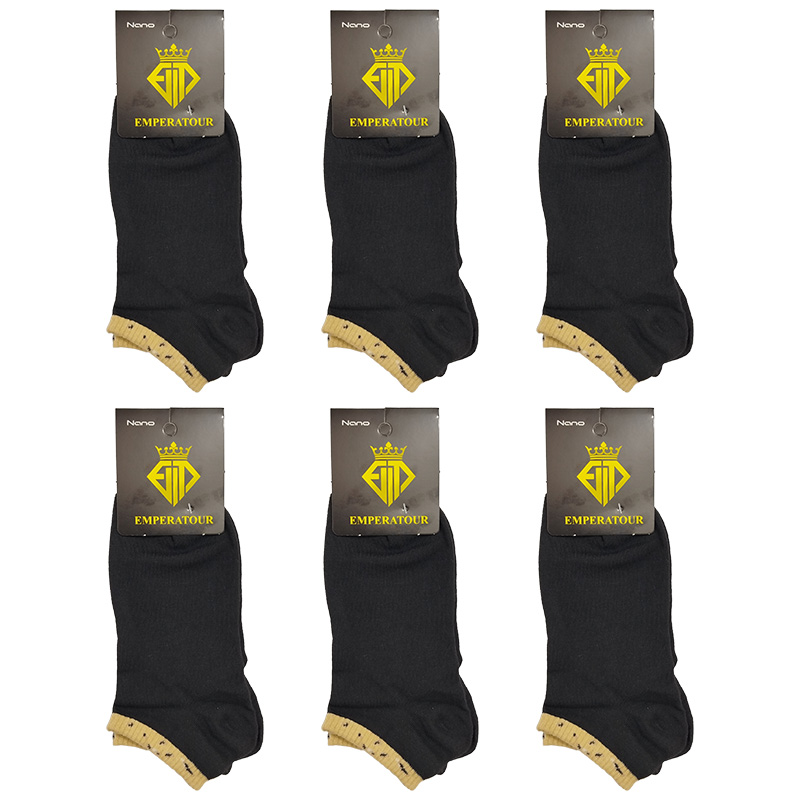 جوراب مچی زنانه مشکی شش عددی A8128