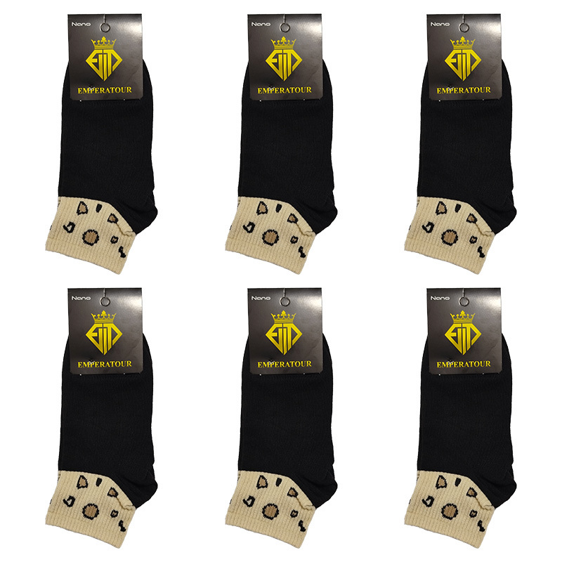 جوراب مچی زنانه مشکی شش عددی A8375